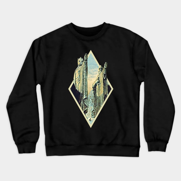 Kings by the River - Digital Art - Diamond Frame - Black - Fantasy Crewneck Sweatshirt by Fenay-Designs